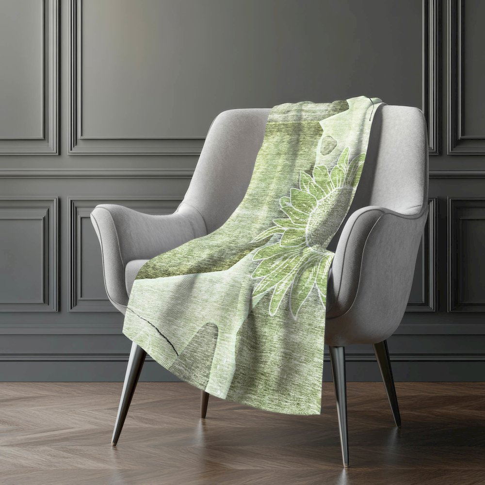 Premium Machine Washable ASB700 Aloe 50" x 70" Sherpa Throw Blanket. Picture 5