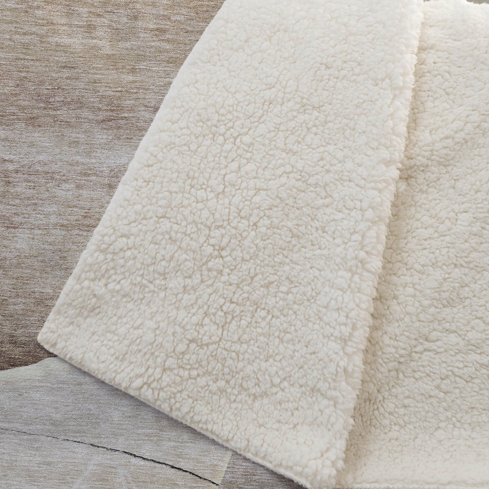 Premium Machine Washable ASB700 Brown 50" x 70" Sherpa Throw Blanket. Picture 2