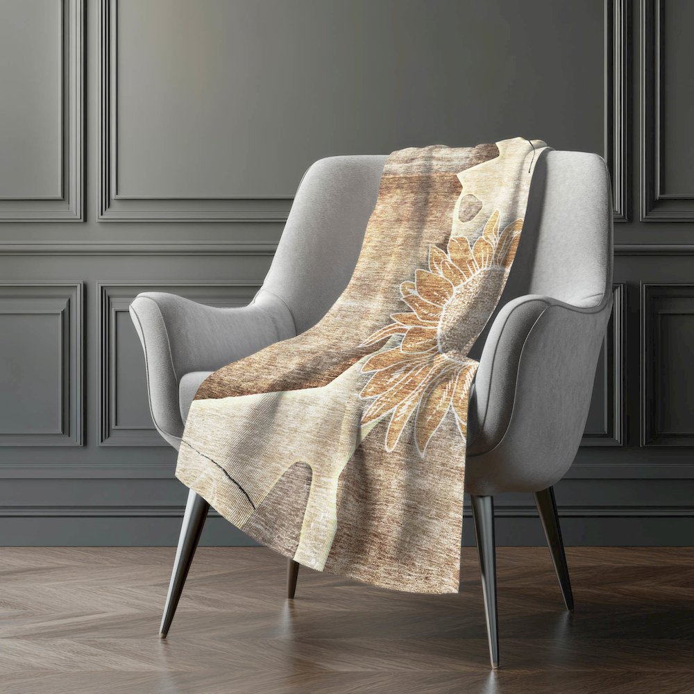 Premium Machine Washable ASB700 Brown 50" x 70" Sherpa Throw Blanket. Picture 5