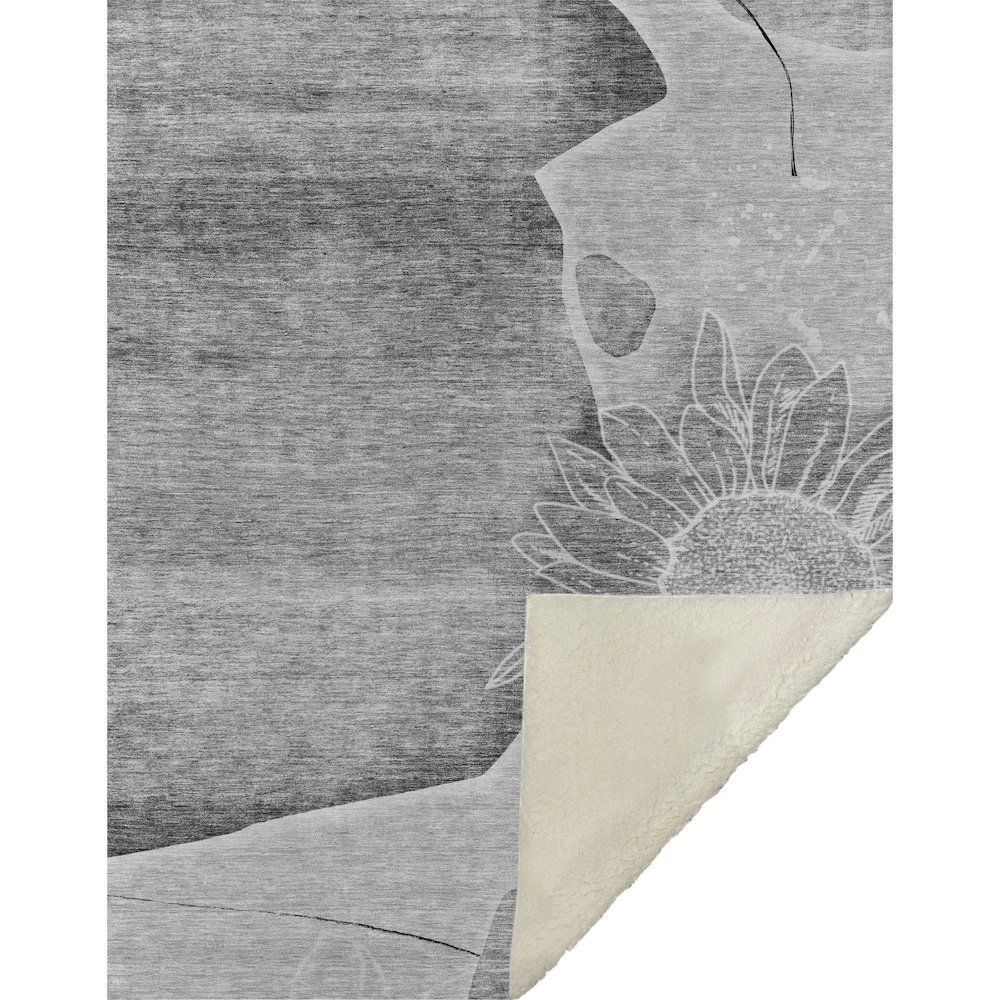 Premium Machine Washable ASB700 Gray 50" x 70" Sherpa Throw Blanket. Picture 1