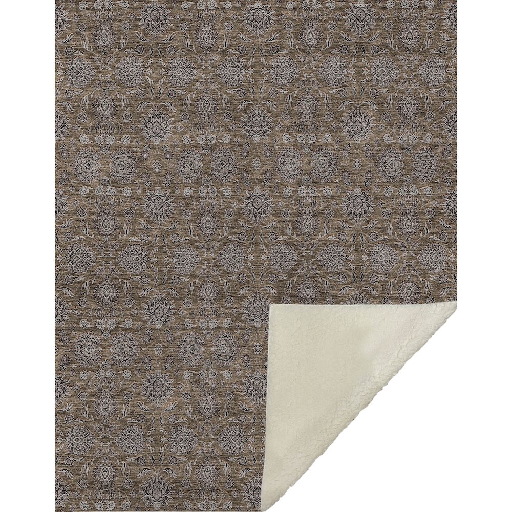 Premium Machine Washable ASB702 Chocolate 50" x 70" Sherpa Throw Blanket. Picture 1