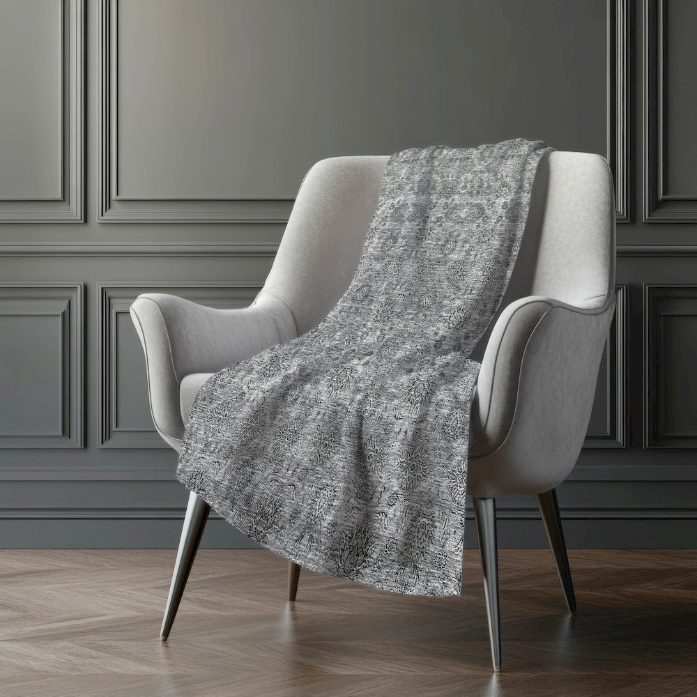 Premium Machine Washable ASB702 Gray 50" x 70" Sherpa Throw Blanket. Picture 5