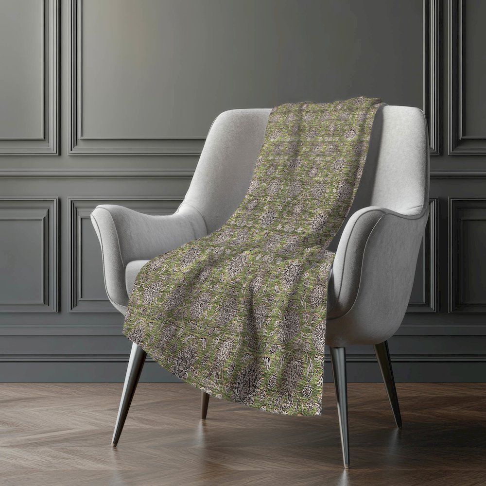 Premium Machine Washable ASB702 Olive 50" x 70" Sherpa Throw Blanket. Picture 5