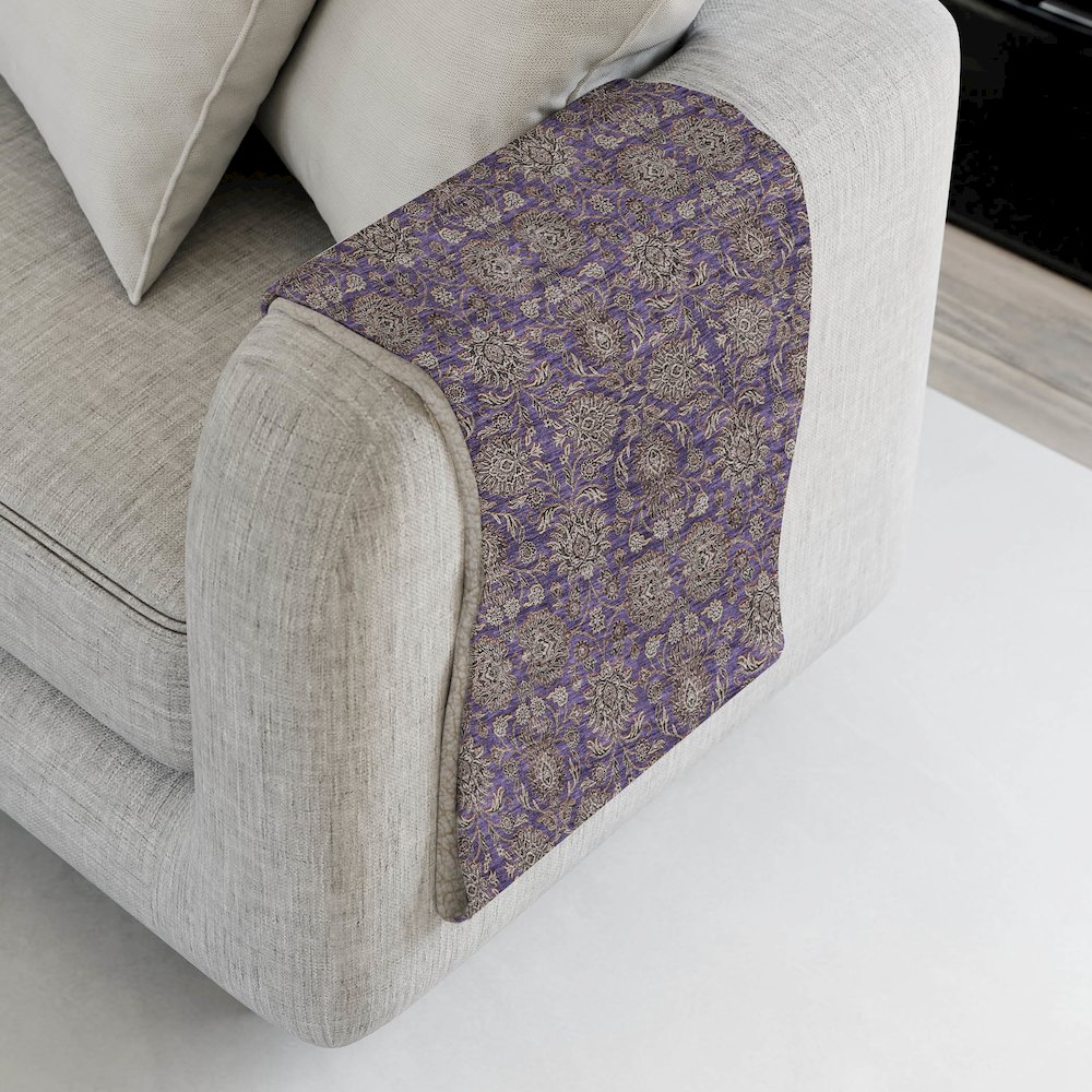 Premium Machine Washable ASB702 Purple 50" x 70" Sherpa Throw Blanket. Picture 4