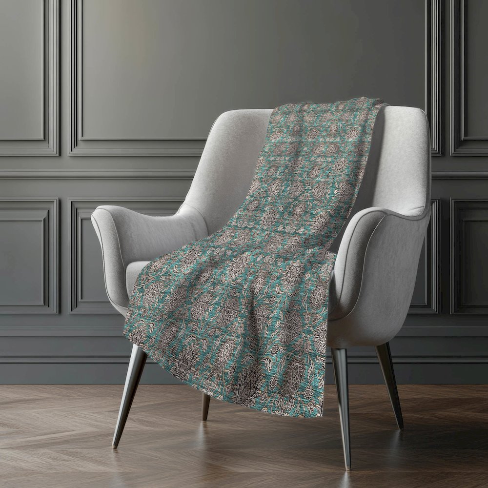Premium Machine Washable ASB702 Teal 50" x 70" Sherpa Throw Blanket. Picture 5