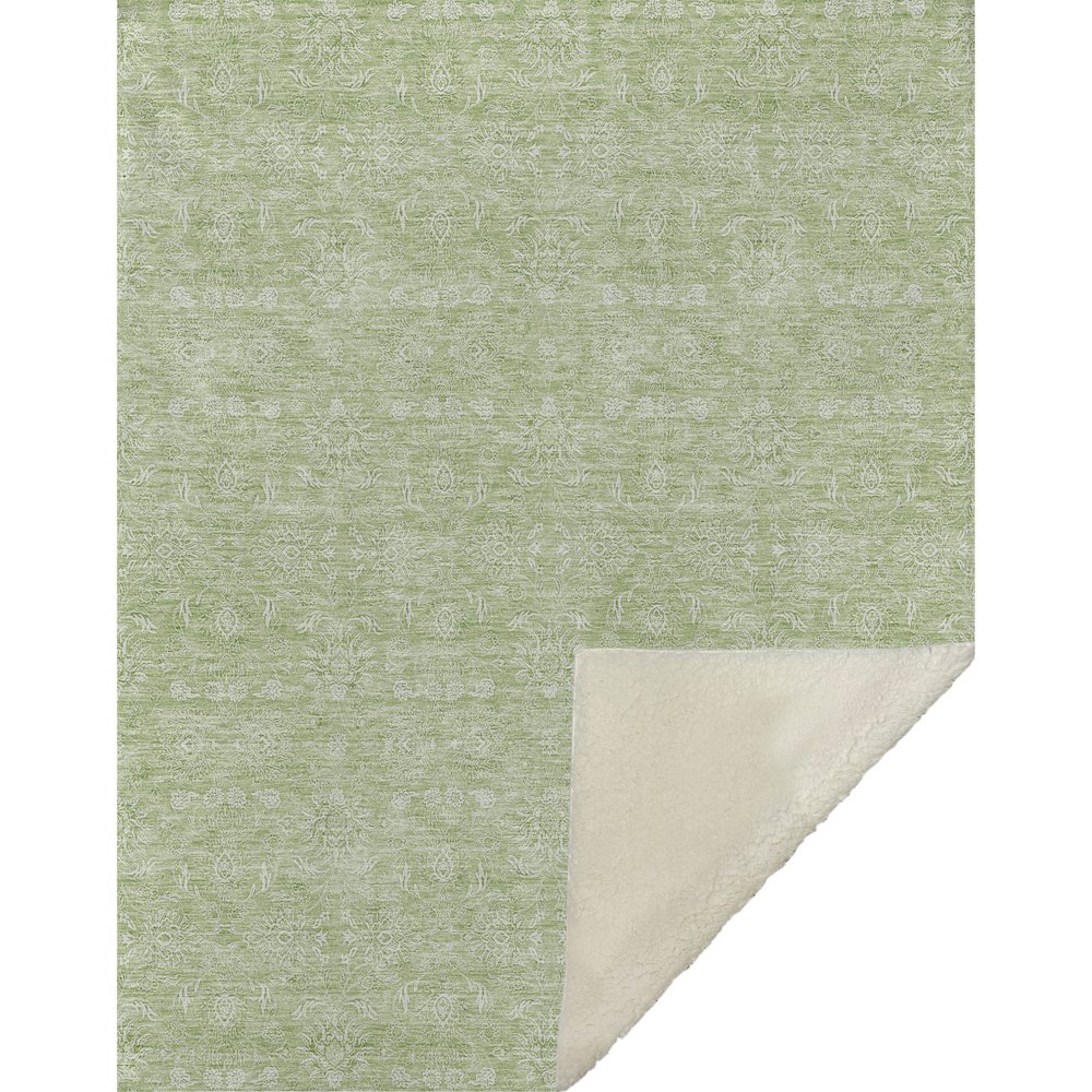 Premium Machine Washable ASB703 Aloe 50" x 70" Sherpa Throw Blanket. Picture 1
