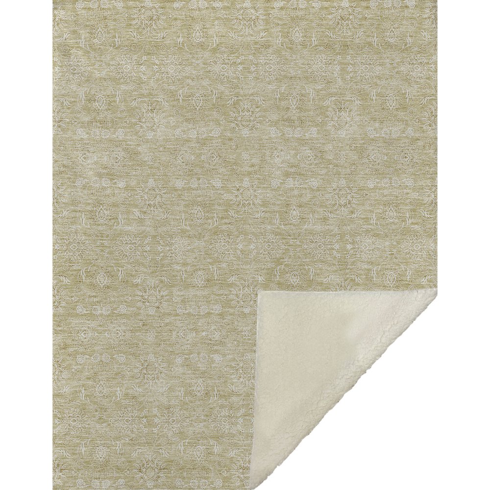 Premium Machine Washable ASB703 Beige 50" x 70" Sherpa Throw Blanket. Picture 1