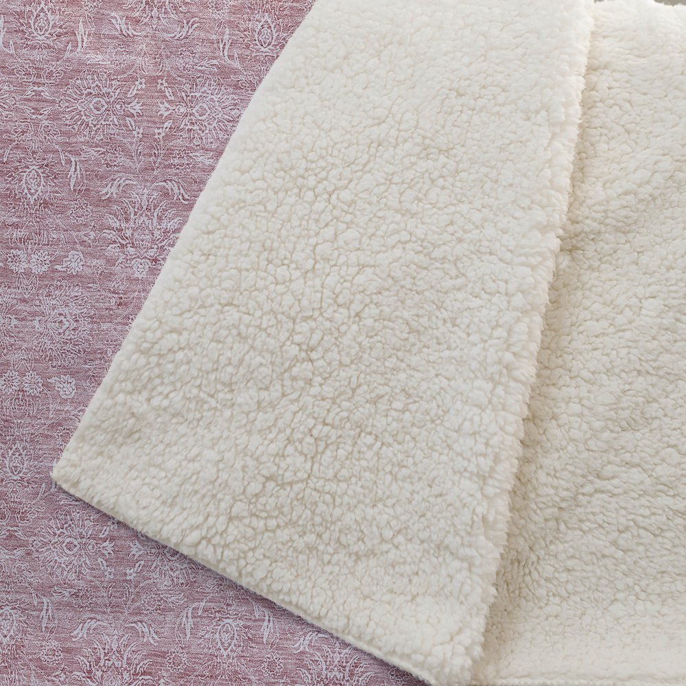 Premium Machine Washable ASB703 Blush 50" x 70" Sherpa Throw Blanket. Picture 2