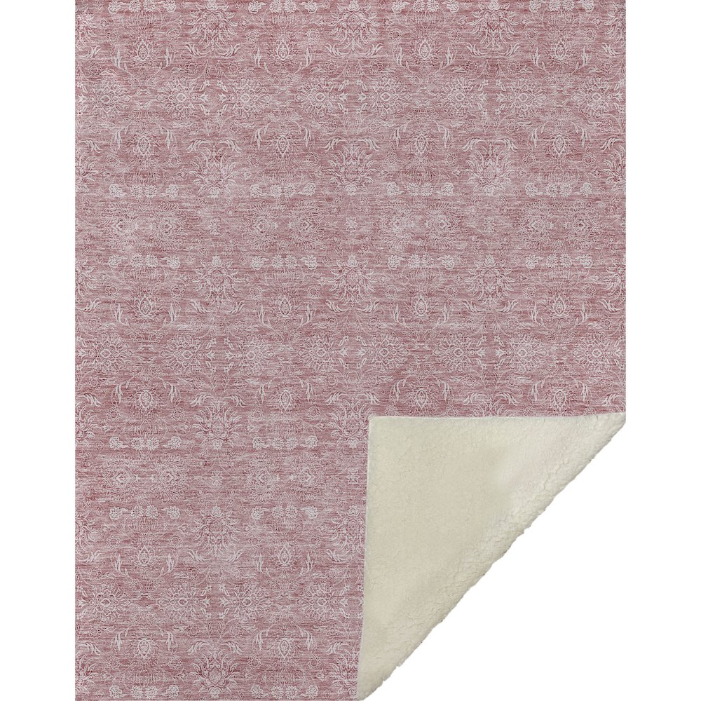 Premium Machine Washable ASB703 Blush 50" x 70" Sherpa Throw Blanket. Picture 1