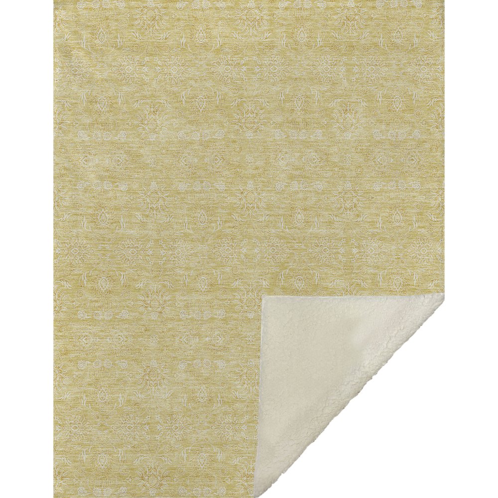 Premium Machine Washable ASB703 Honey 50" x 70" Sherpa Throw Blanket. Picture 1