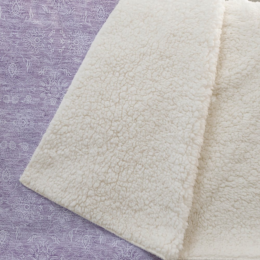 Premium Machine Washable ASB703 Lavender 50" x 70" Sherpa Throw Blanket. Picture 2