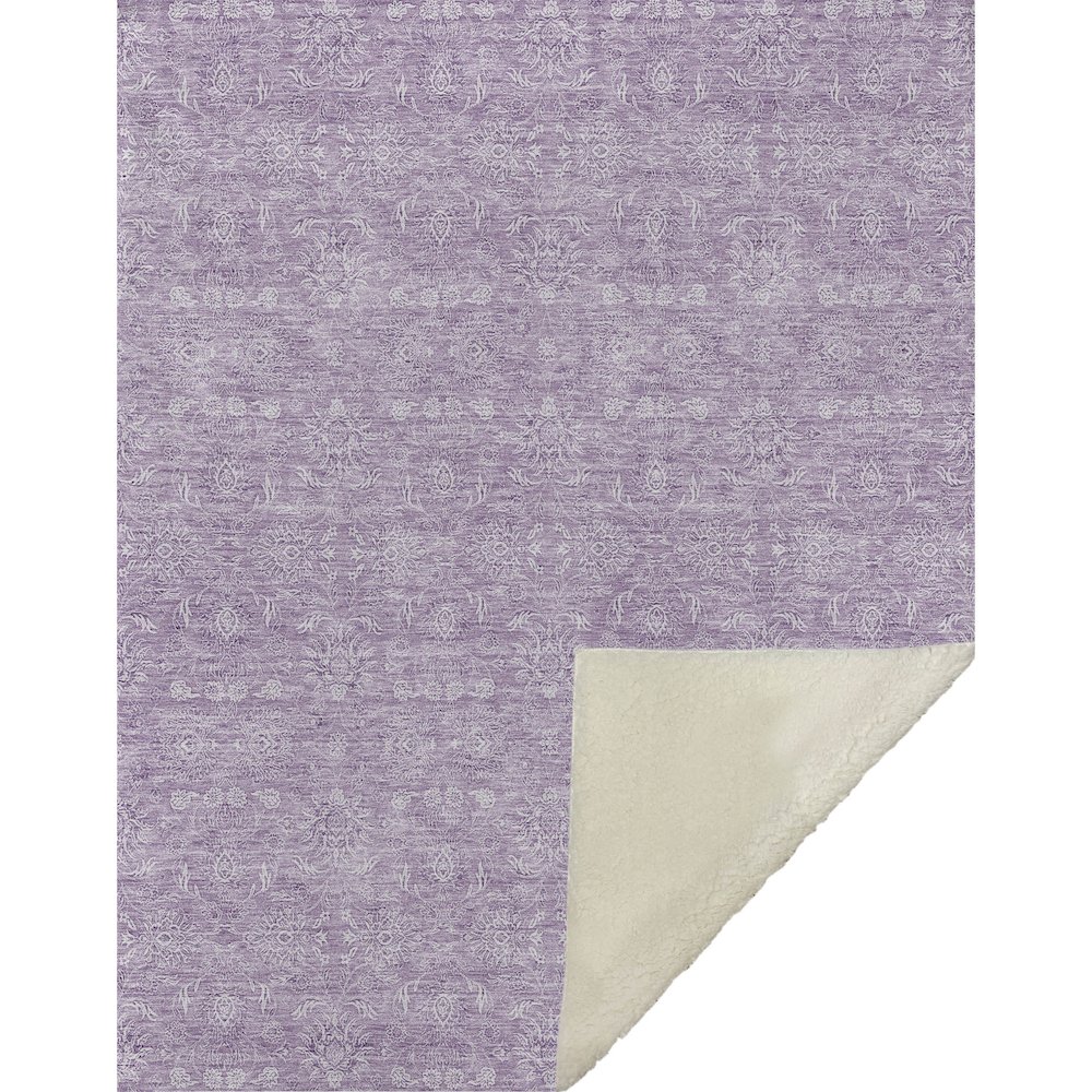 Premium Machine Washable ASB703 Lavender 50" x 70" Sherpa Throw Blanket. Picture 1