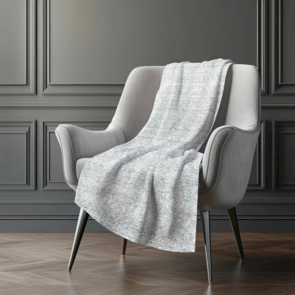 Premium Machine Washable ASB703 Silver 50" x 70" Sherpa Throw Blanket. Picture 5