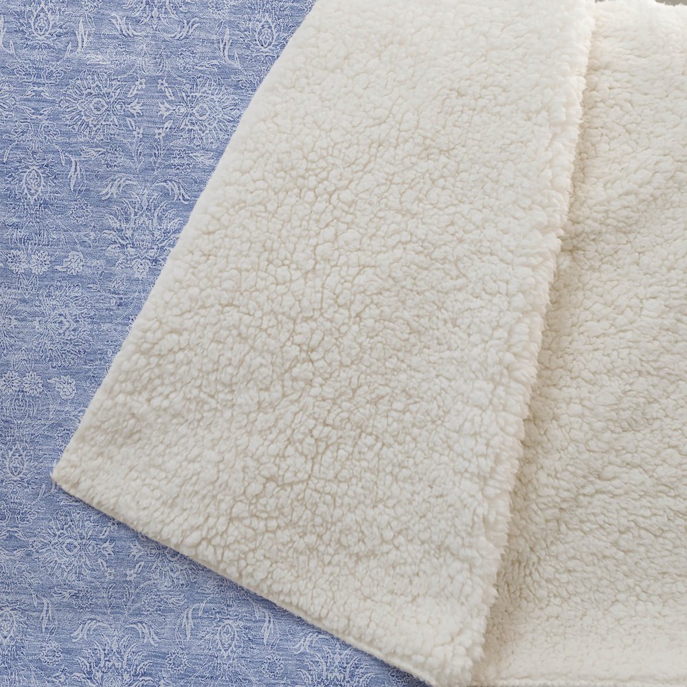 Premium Machine Washable ASB703 Sky 50" x 70" Sherpa Throw Blanket. Picture 2