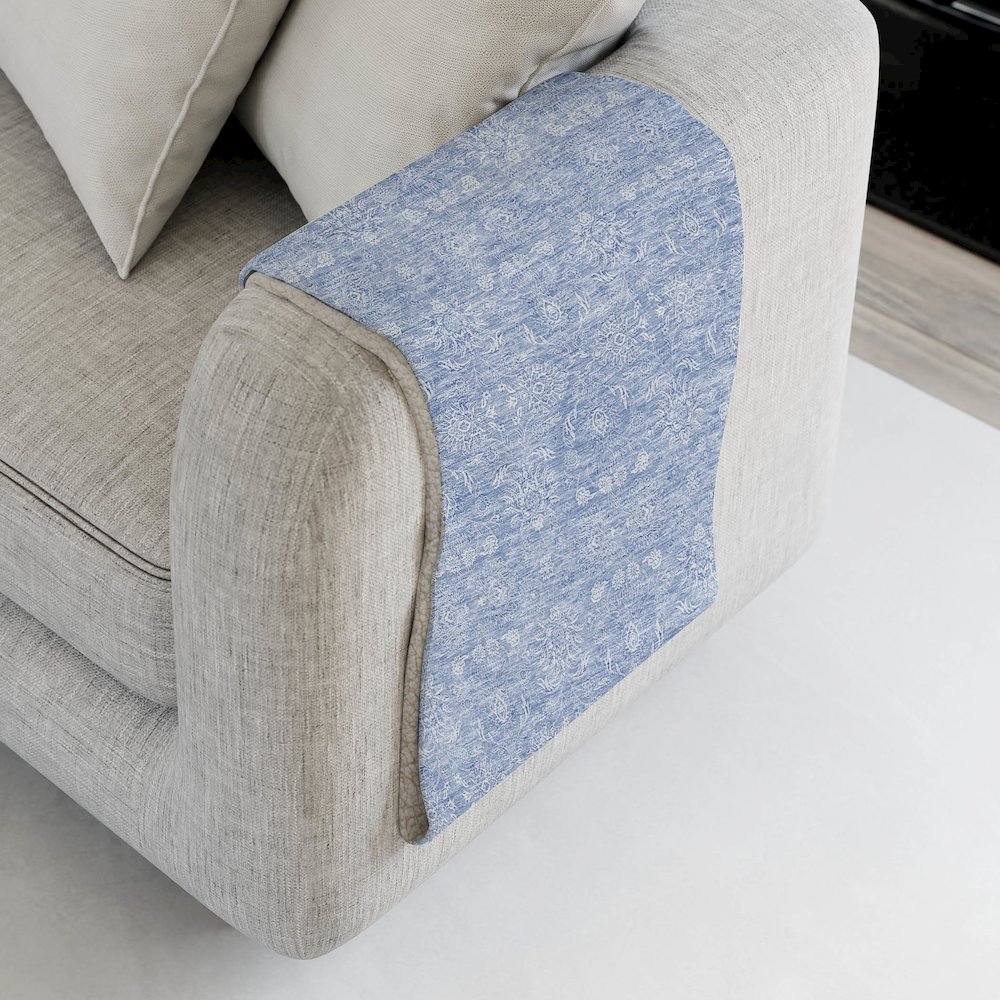 Premium Machine Washable ASB703 Sky 50" x 70" Sherpa Throw Blanket. Picture 4