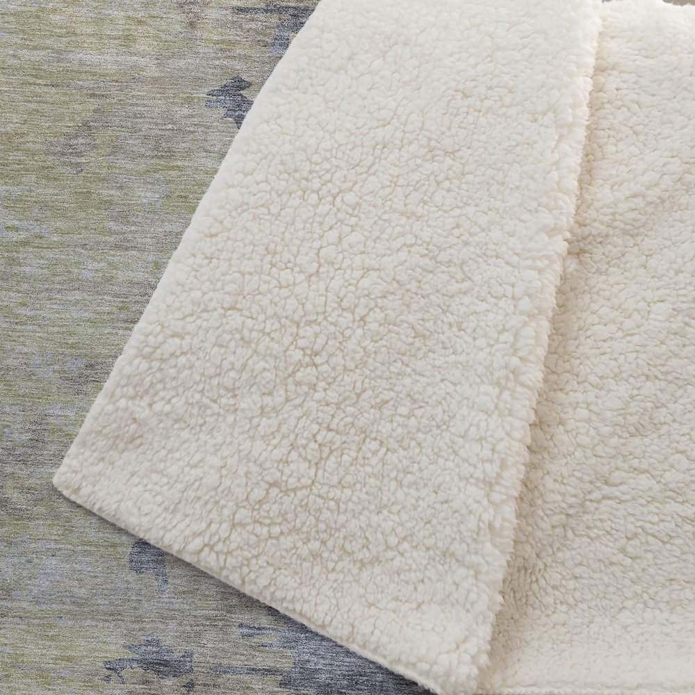 Premium Machine Washable ASB704 Pewter 50" x 70" Sherpa Throw Blanket. Picture 2