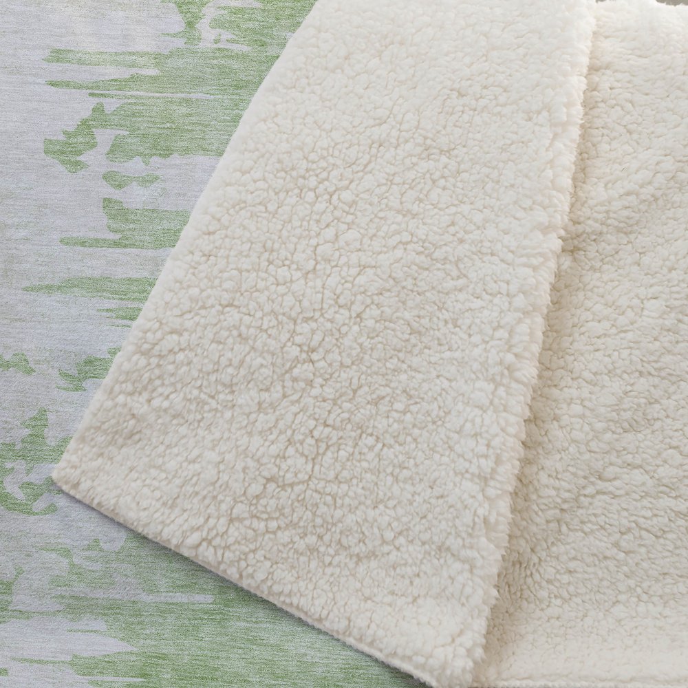 Premium Machine Washable ASB705 Aloe 50" x 70" Sherpa Throw Blanket. Picture 2