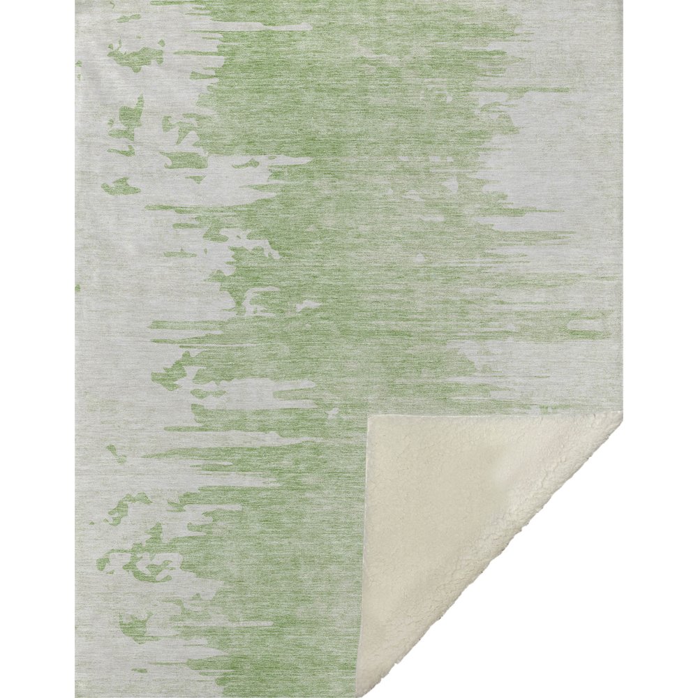Premium Machine Washable ASB705 Aloe 50" x 70" Sherpa Throw Blanket. Picture 1