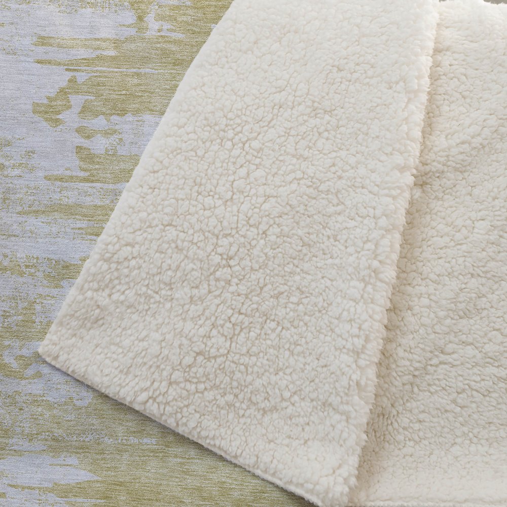 Premium Machine Washable ASB705 Gold 50" x 70" Sherpa Throw Blanket. Picture 2