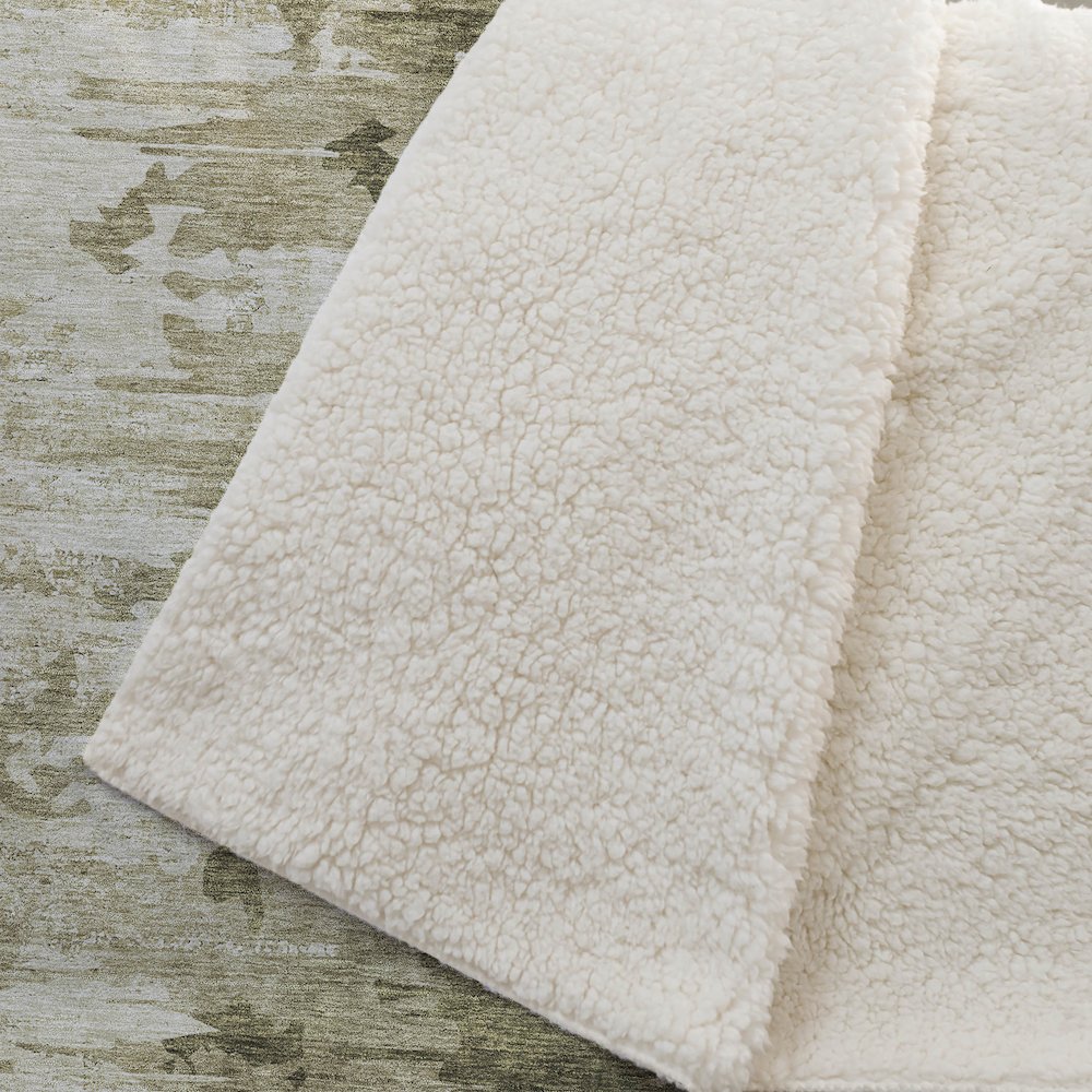 Premium Machine Washable ASB705 Mocha 50" x 70" Sherpa Throw Blanket. Picture 2