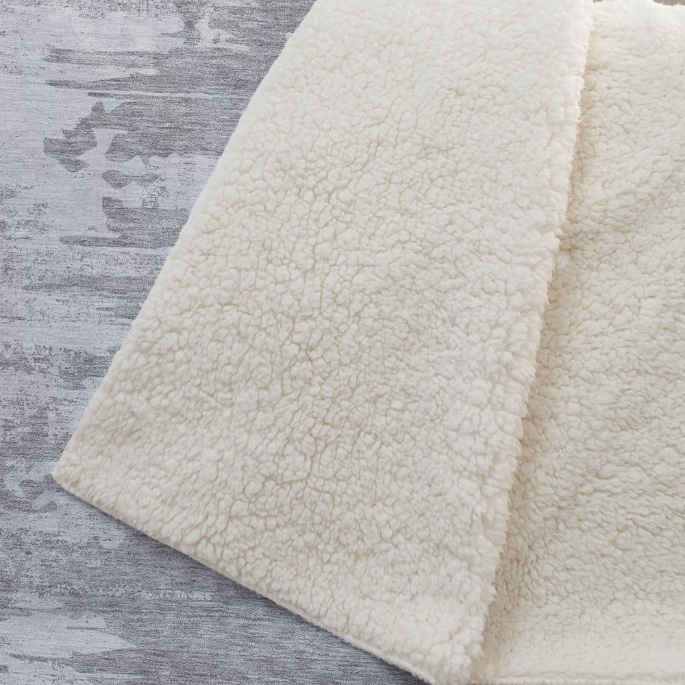 Premium Machine Washable ASB705 Silver 50" x 70" Sherpa Throw Blanket. Picture 2