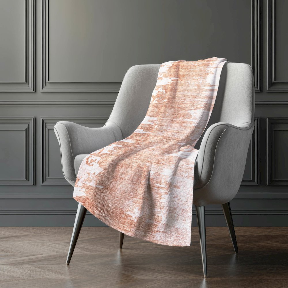 Premium Machine Washable ASB705 Terracotta 50" x 70" Sherpa Throw Blanket. Picture 5