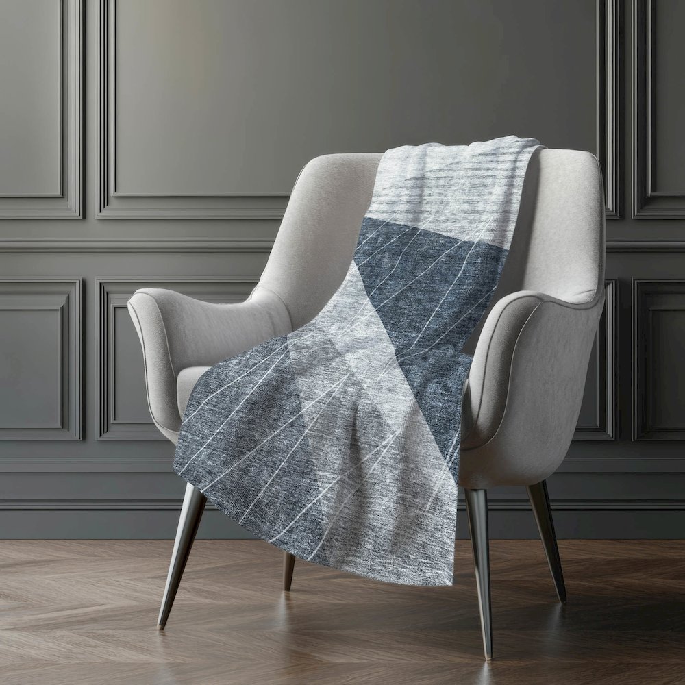 Premium Machine Washable ASB706 Charcoal 50" x 70" Sherpa Throw Blanket. Picture 5