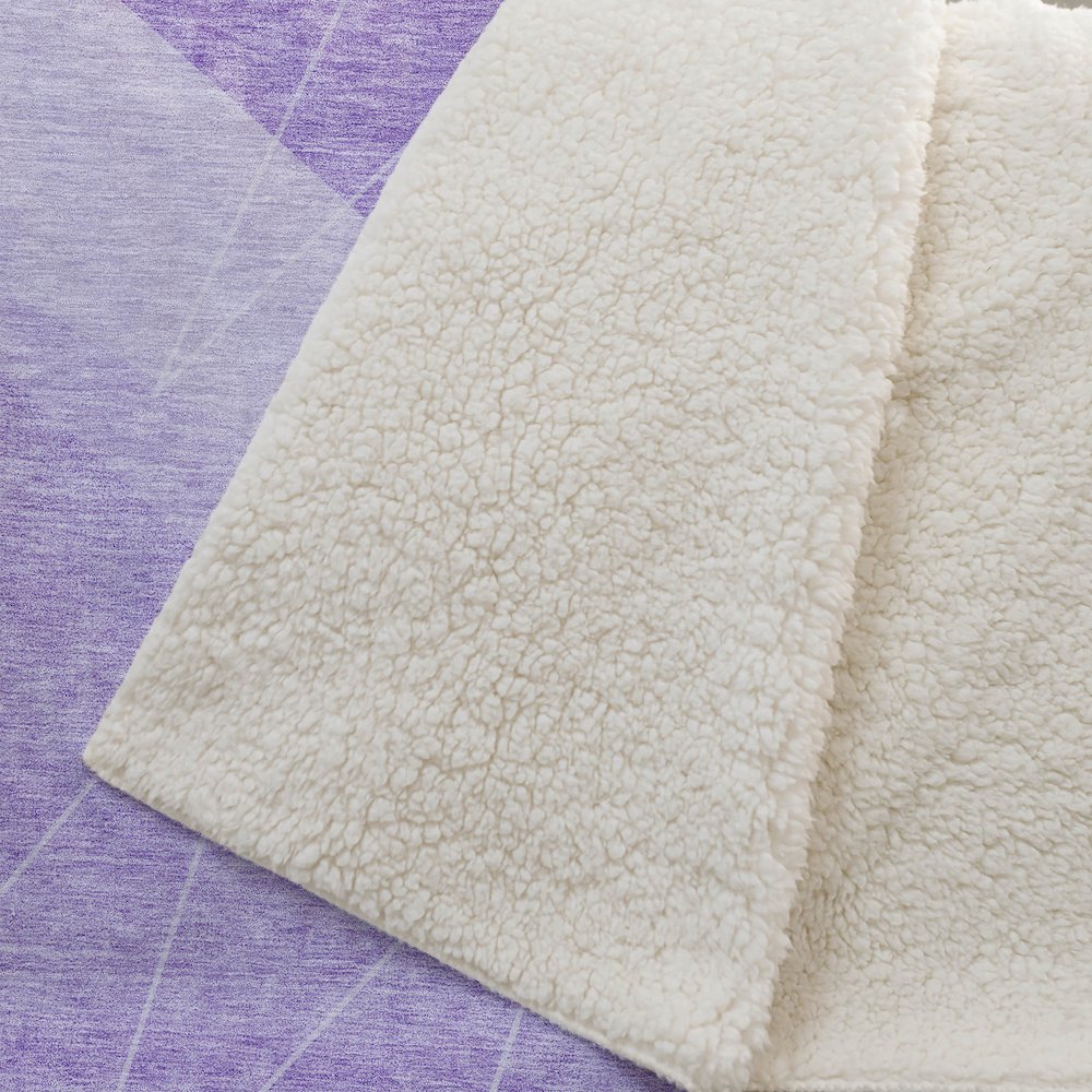 Premium Machine Washable ASB706 Lavender 50" x 70" Sherpa Throw Blanket. Picture 2