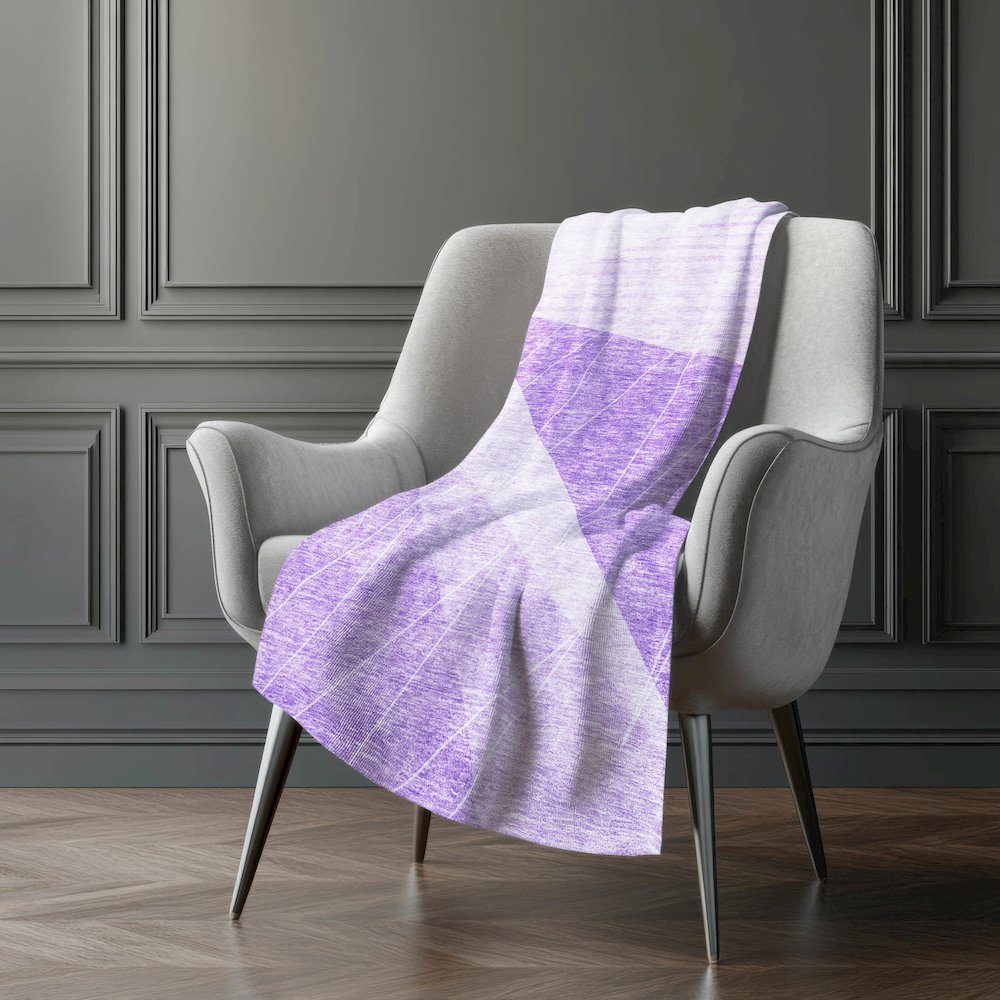 Premium Machine Washable ASB706 Lavender 50" x 70" Sherpa Throw Blanket. Picture 5