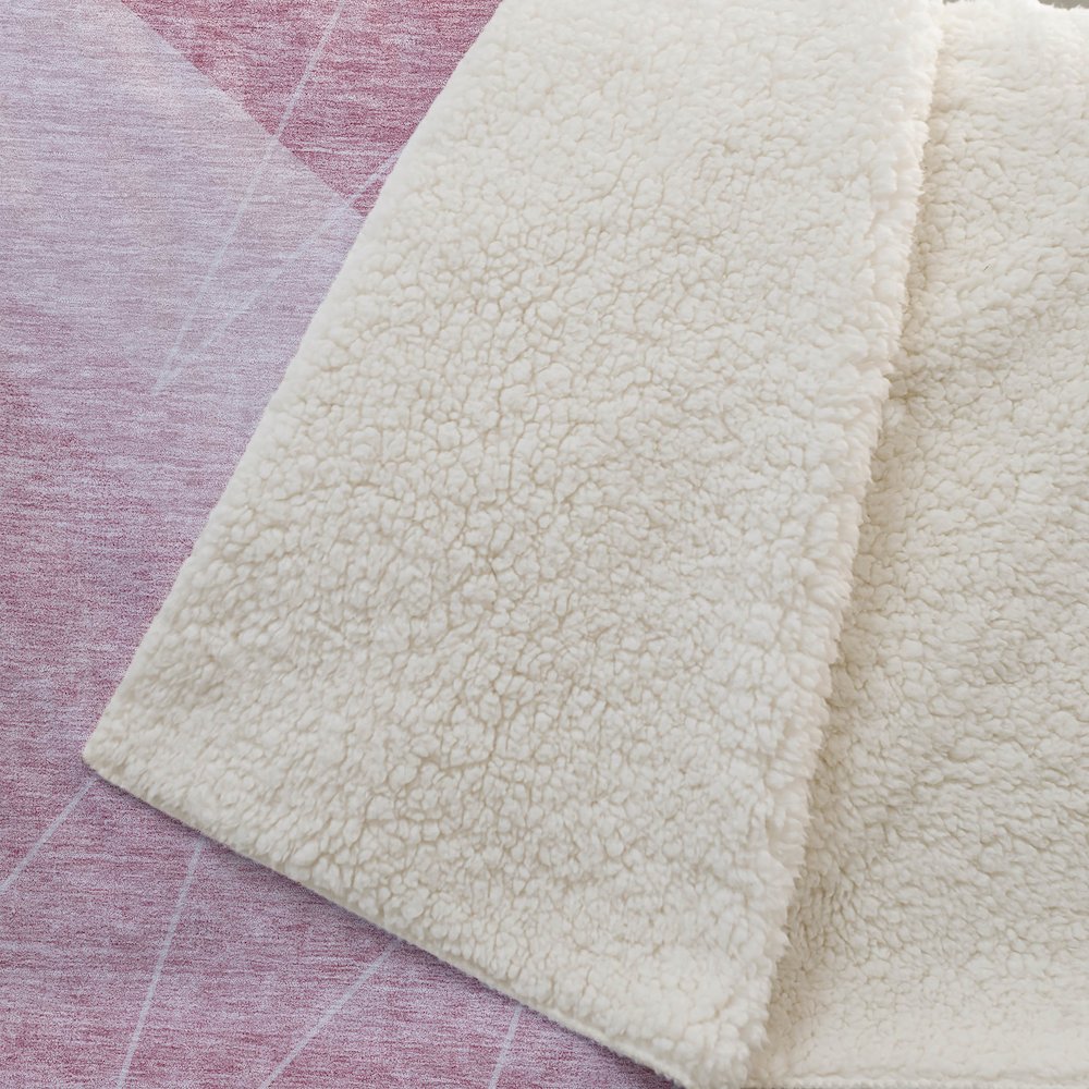Premium Machine Washable ASB706 Pink 50" x 70" Sherpa Throw Blanket. Picture 2
