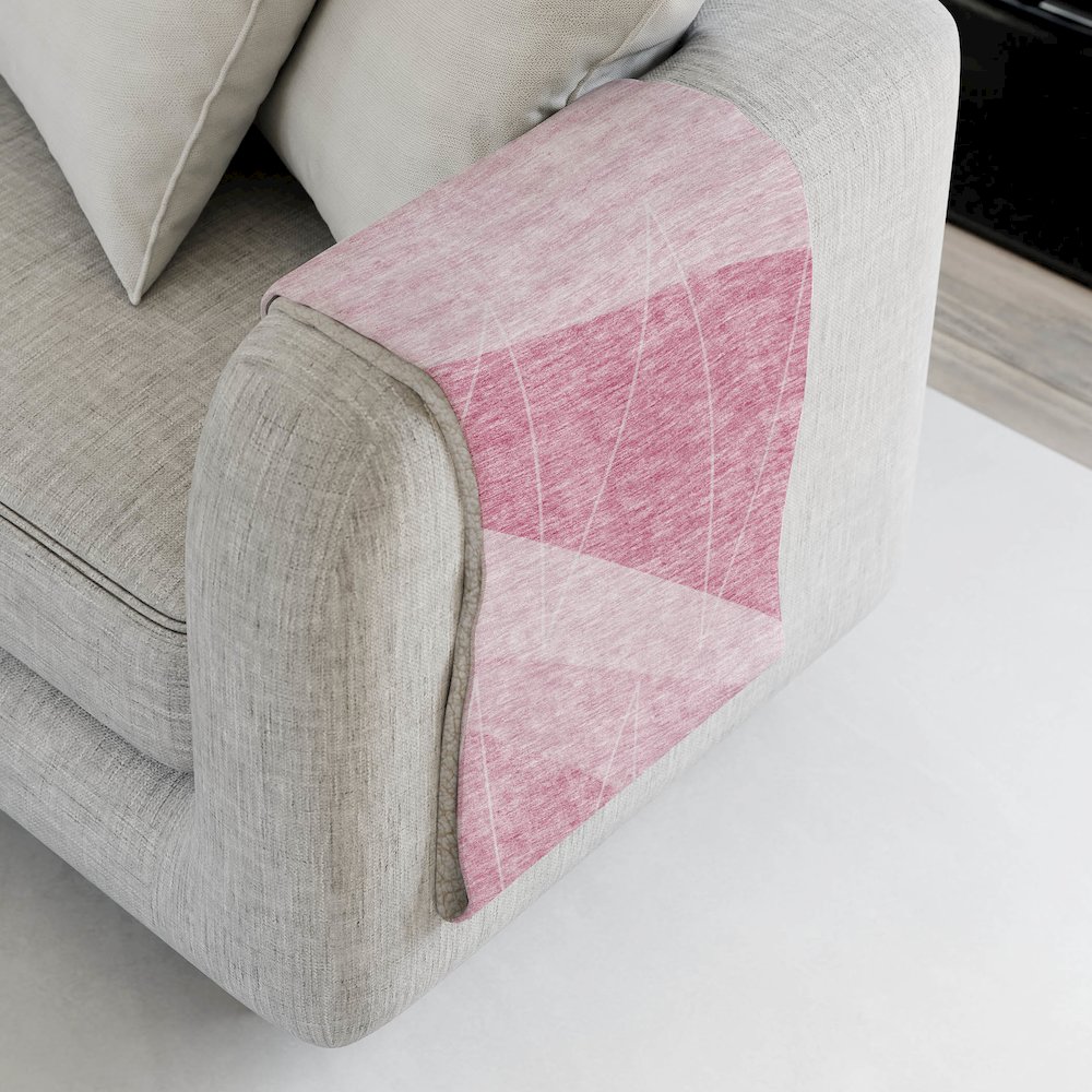 Premium Machine Washable ASB706 Pink 50" x 70" Sherpa Throw Blanket. Picture 4