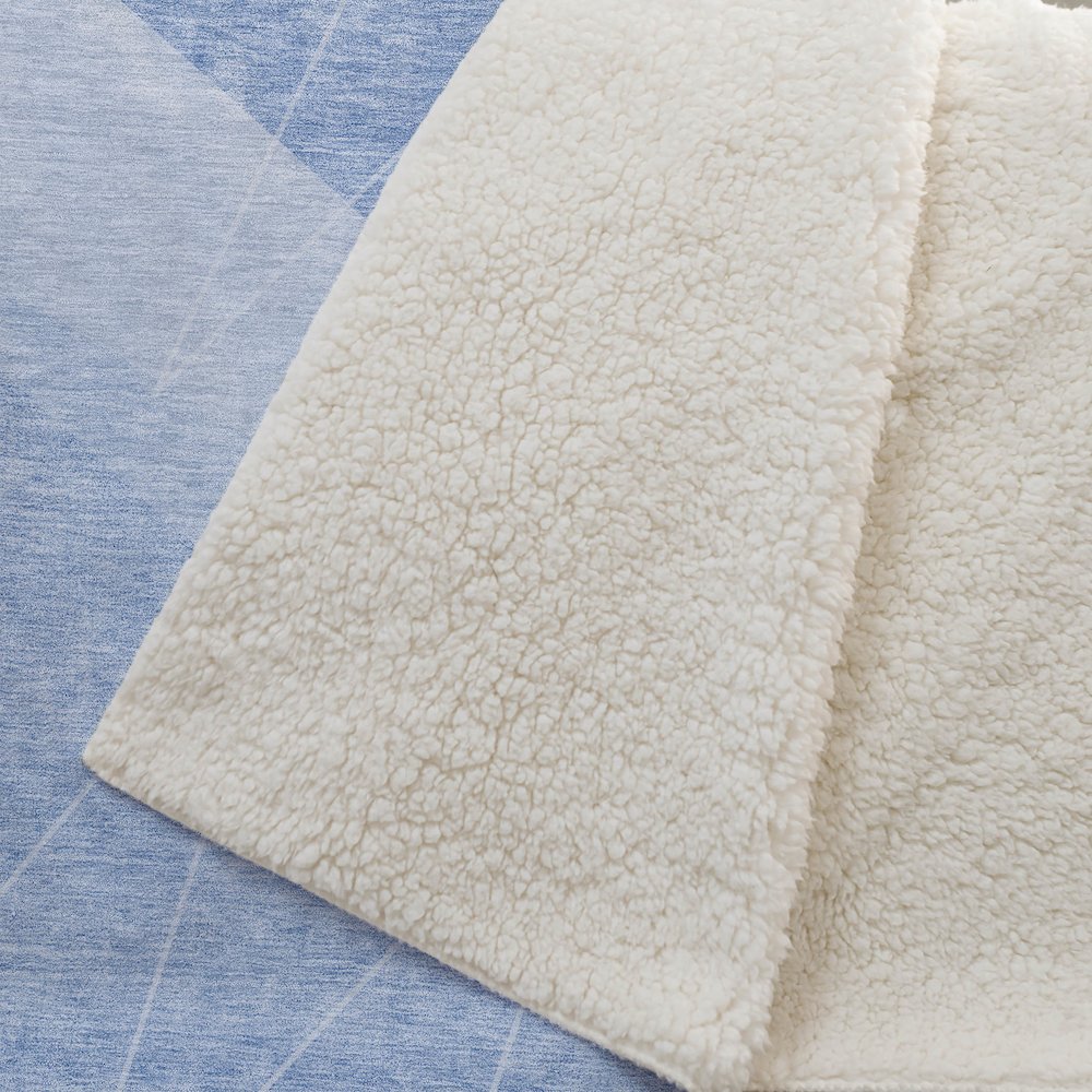 Premium Machine Washable ASB706 Sky 50" x 70" Sherpa Throw Blanket. Picture 2