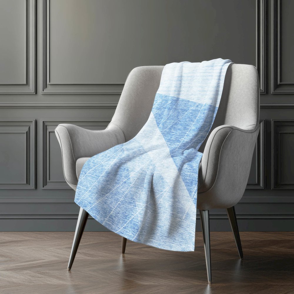 Premium Machine Washable ASB706 Sky 50" x 70" Sherpa Throw Blanket. Picture 5