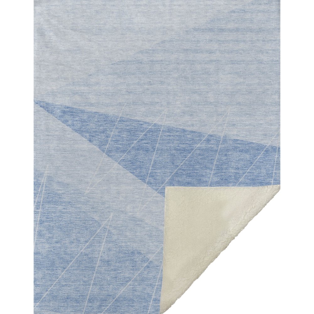 Premium Machine Washable ASB706 Sky 50" x 70" Sherpa Throw Blanket. Picture 1