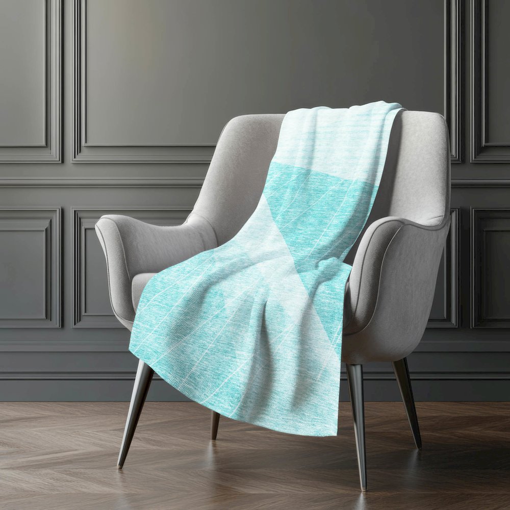 Premium Machine Washable ASB706 Teal 50" x 70" Sherpa Throw Blanket. Picture 5