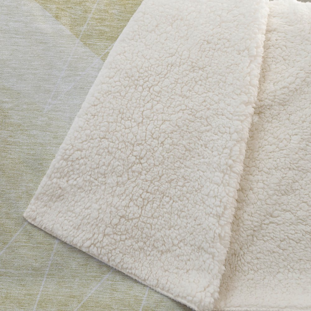 Premium Machine Washable ASB706 Wheat 50" x 70" Sherpa Throw Blanket. Picture 2