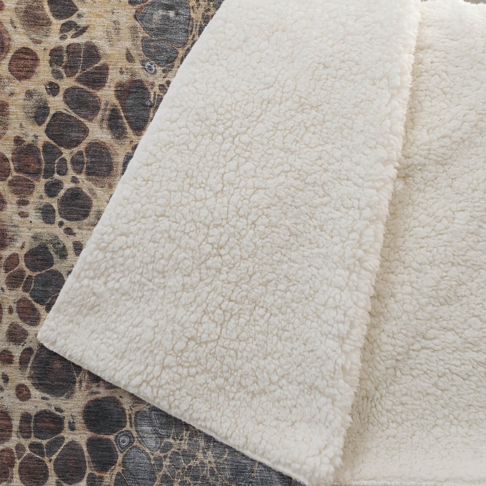 Premium Machine Washable ASB707 Ivory 50" x 70" Sherpa Throw Blanket. Picture 2