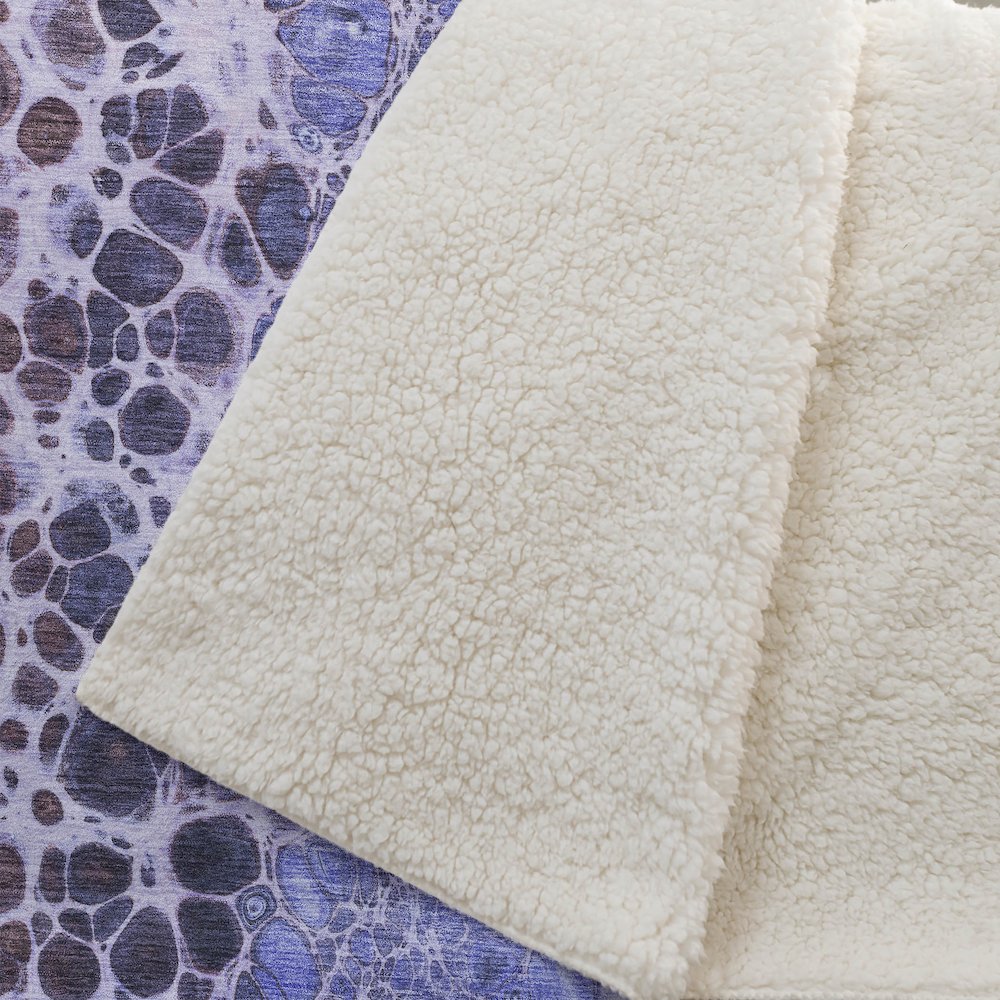 Premium Machine Washable ASB707 Purple 50" x 70" Sherpa Throw Blanket. Picture 2