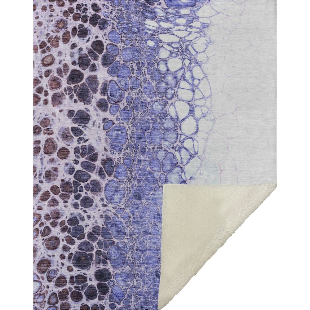 Premium Machine Washable ASB707 Purple 50" x 70" Sherpa Throw Blanket. Picture 1