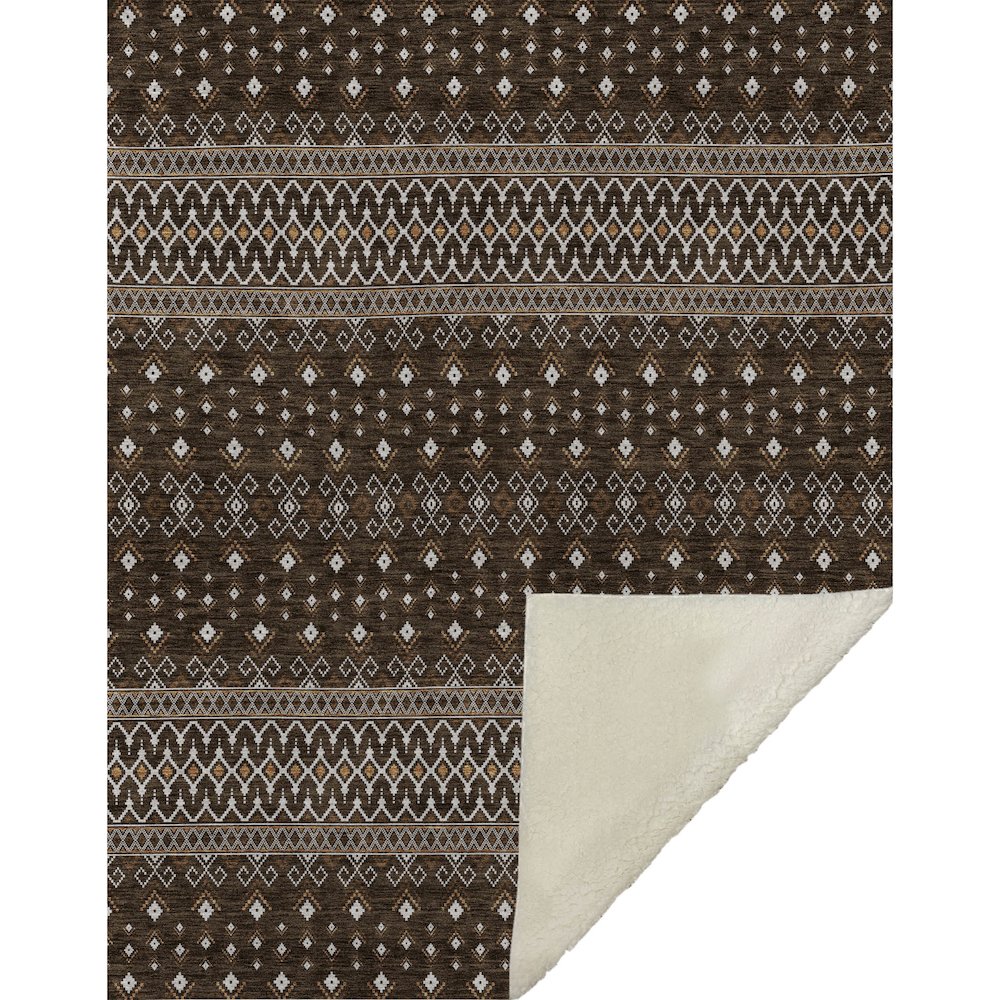 Premium Machine Washable ASB708 Chocolate 50" x 70" Sherpa Throw Blanket. Picture 1