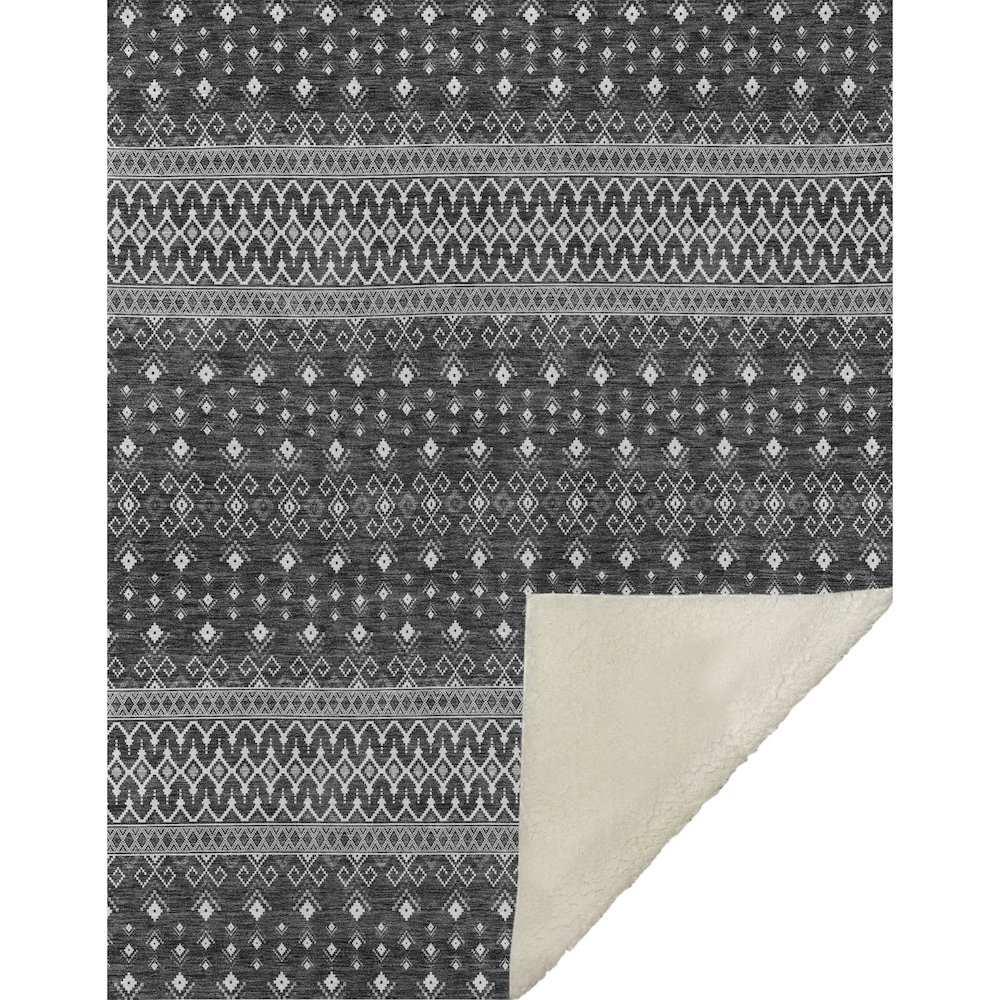 Premium Machine Washable ASB708 Gray 50" x 70" Sherpa Throw Blanket. Picture 1