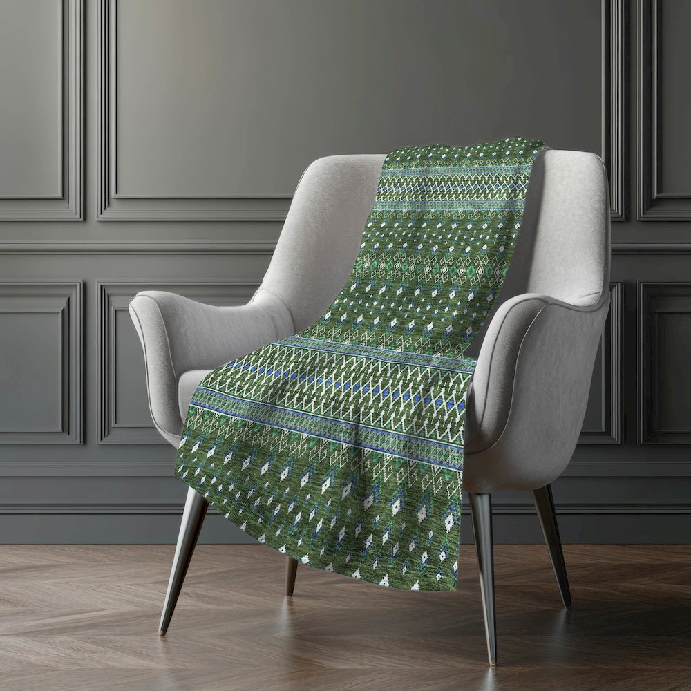 Premium Machine Washable ASB708 Olive 50" x 70" Sherpa Throw Blanket. Picture 5