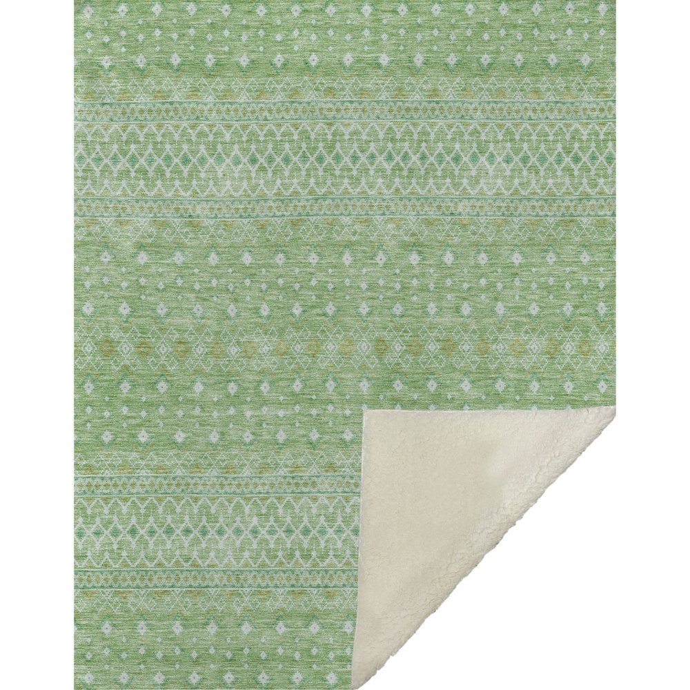 Premium Machine Washable ASB709 Aloe 50" x 70" Sherpa Throw Blanket. Picture 1