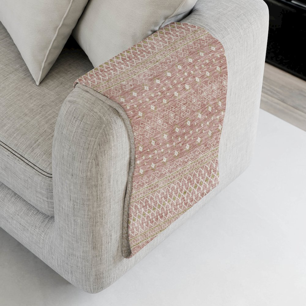 Premium Machine Washable ASB709 Blush 50" x 70" Sherpa Throw Blanket. Picture 4