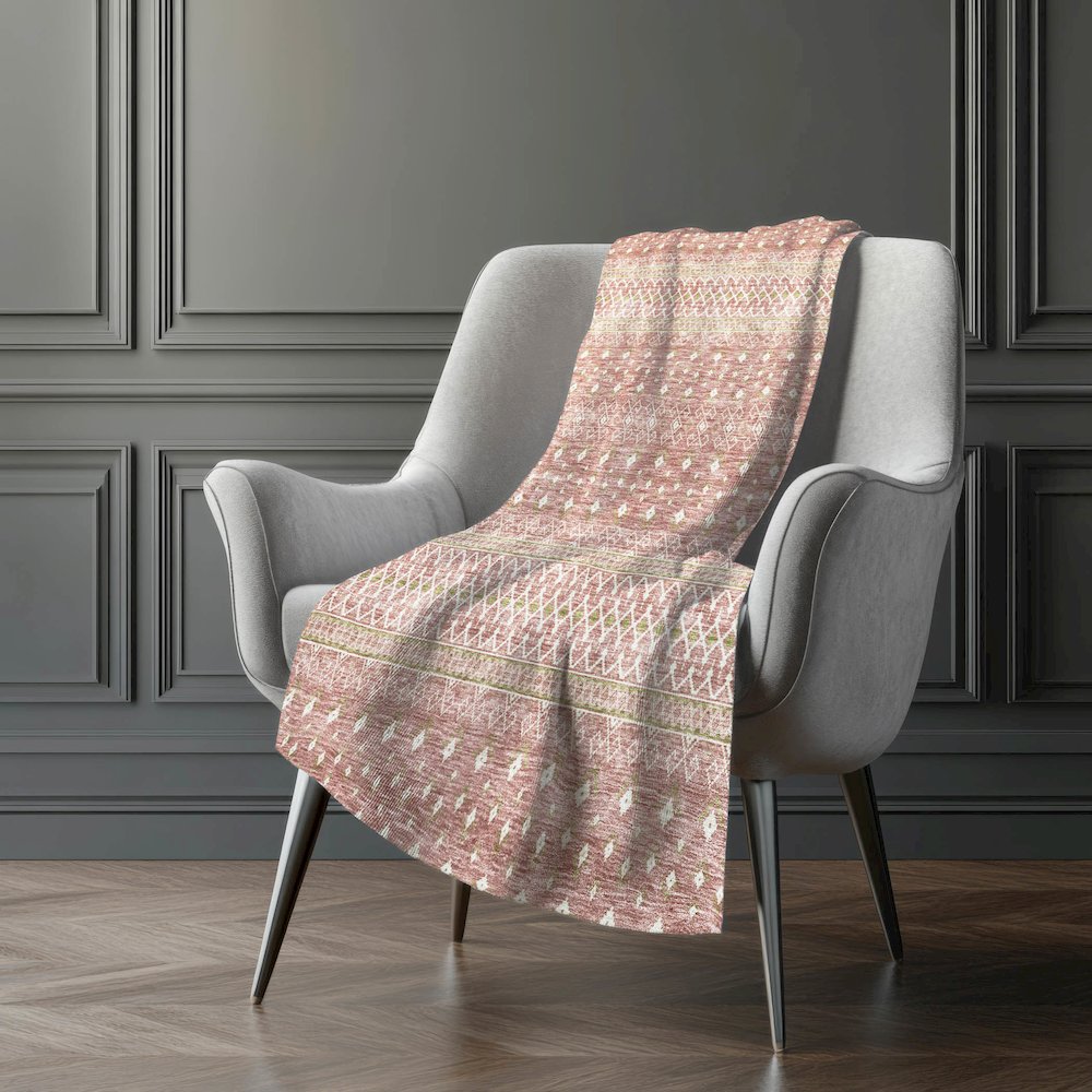 Premium Machine Washable ASB709 Blush 50" x 70" Sherpa Throw Blanket. Picture 5