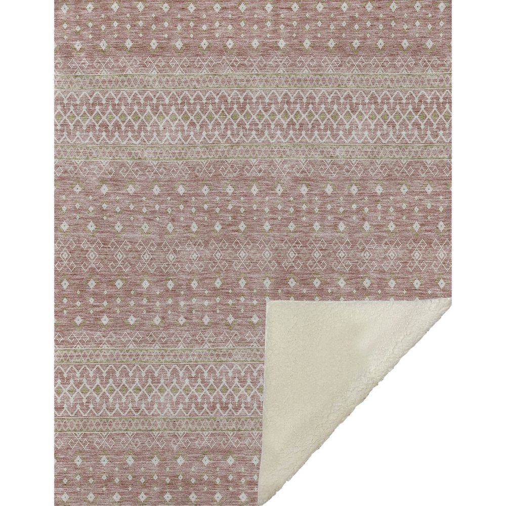 Premium Machine Washable ASB709 Blush 50" x 70" Sherpa Throw Blanket. Picture 1