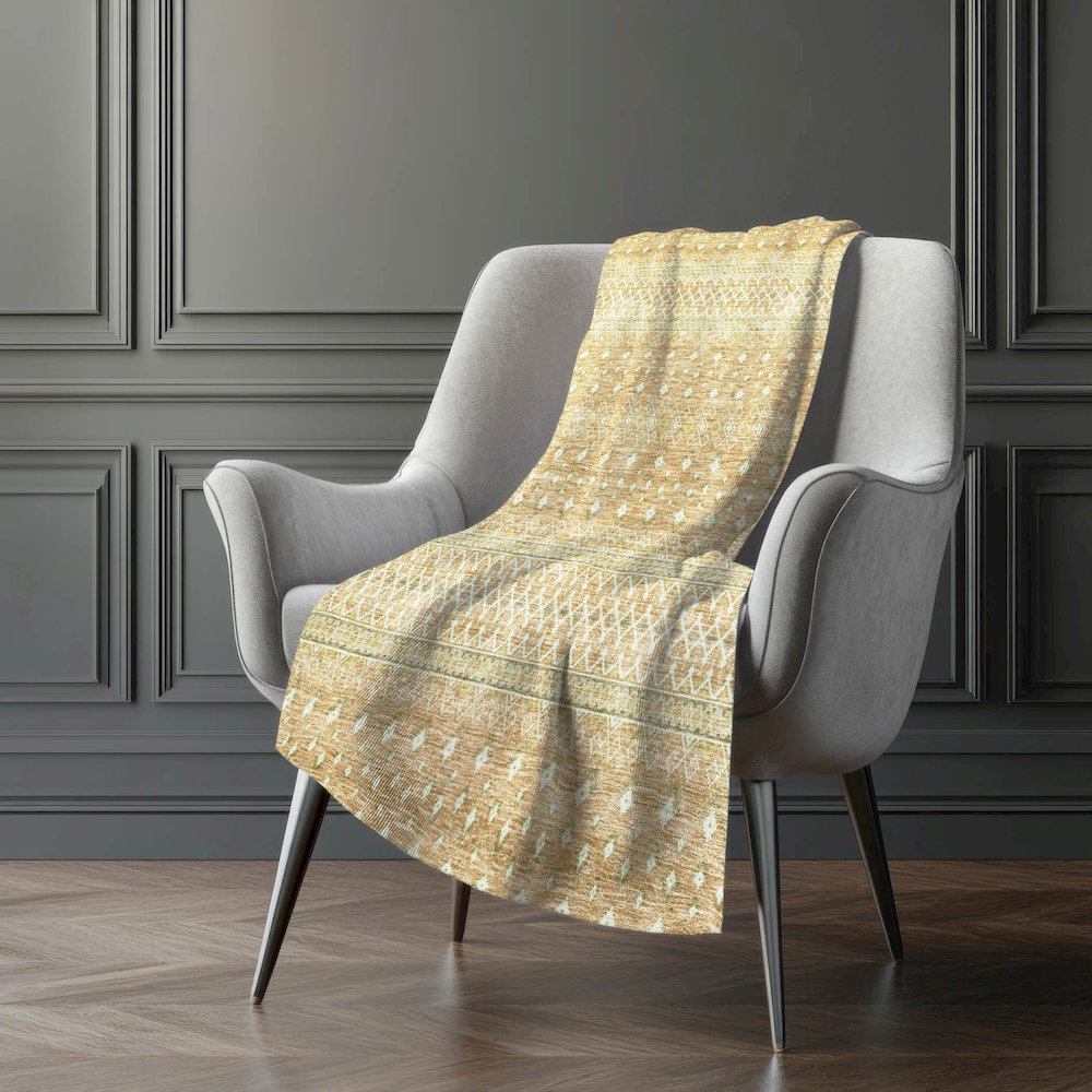 Premium Machine Washable ASB709 Copper 50" x 70" Sherpa Throw Blanket. Picture 5