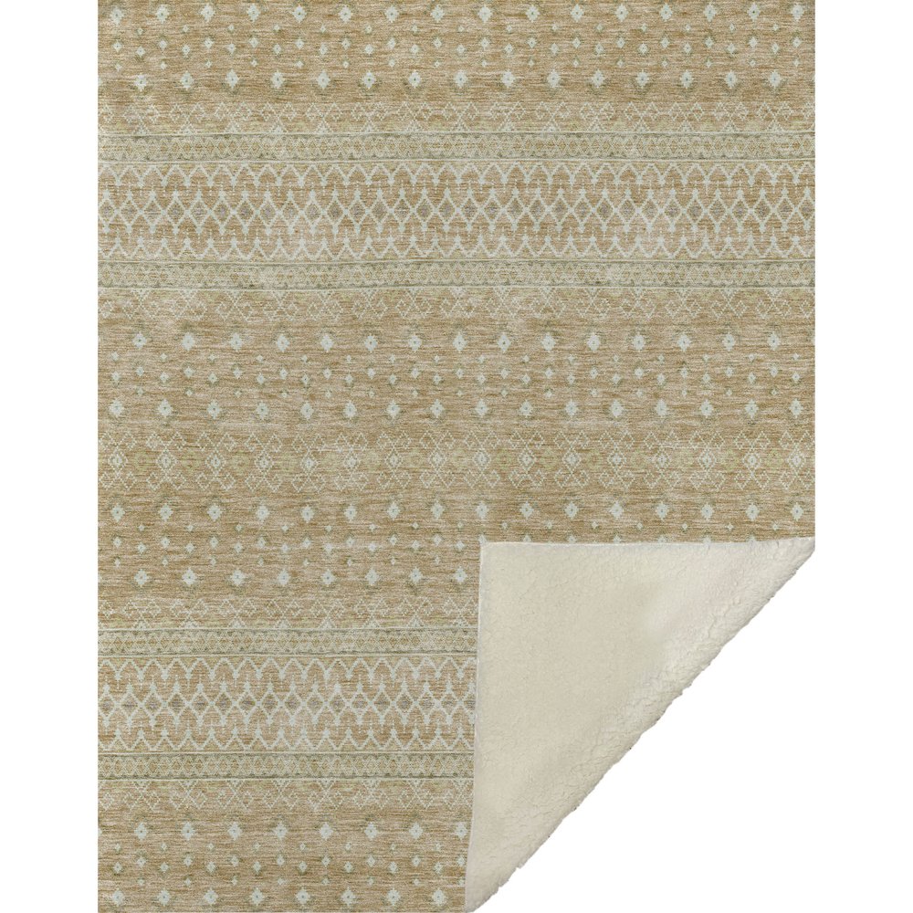 Premium Machine Washable ASB709 Copper 50" x 70" Sherpa Throw Blanket. Picture 1