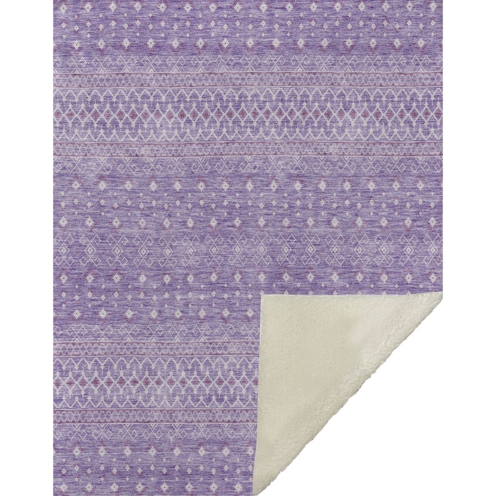 Premium Machine Washable ASB709 Lavender 50" x 70" Sherpa Throw Blanket. Picture 1