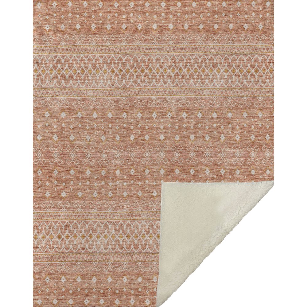 Premium Machine Washable ASB709 Salmon 50" x 70" Sherpa Throw Blanket. Picture 1